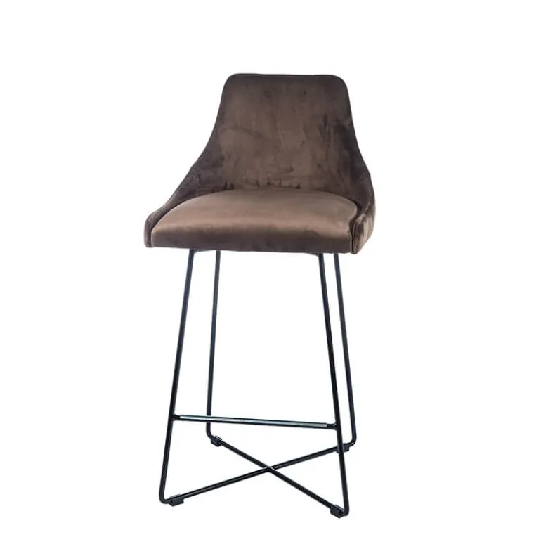 BarLars line Tabouret snack moderne en métal et tissu