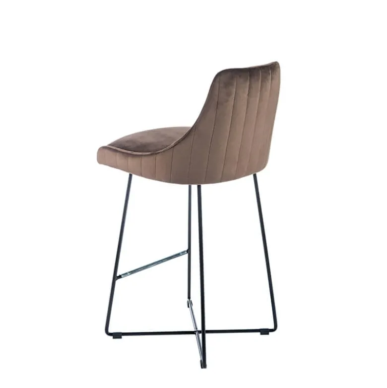 BarLars line Tabouret snack moderne en métal et tissu