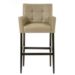 BarMatiz Tabouret de bar avec dossier matelassé et accoudoirs