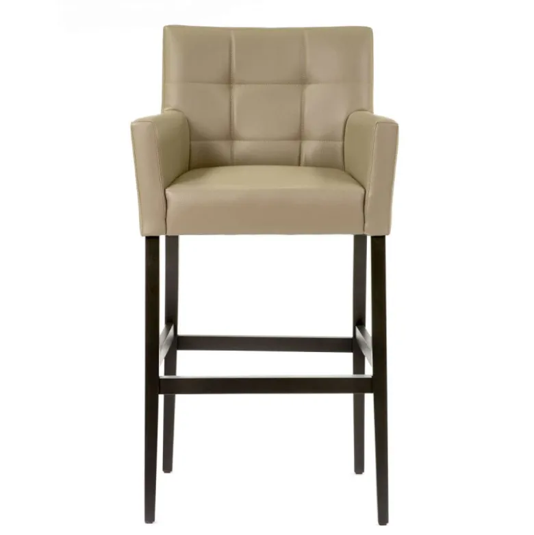 BarMatiz Tabouret de bar avec dossier matelassé et accoudoirs