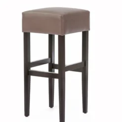 BarMax Tabouret de bar sans dossier en synthétique et bois