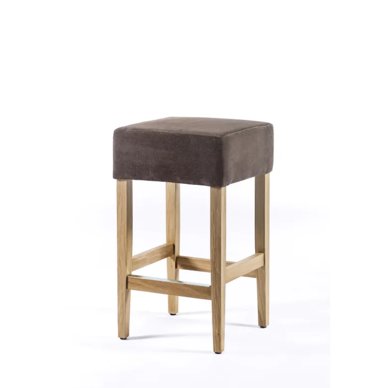 BarMax Tabouret snack sans dossier en tissu et bois