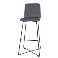 BarPlaza Tabouret de bar scandinave en tissu avec pieds filaires en métal