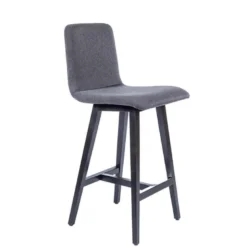 BarPlaza Tabouret snack style scandinave en tissu et pieds bois