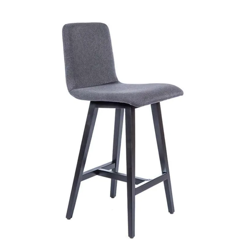 BarPlaza Tabouret snack style scandinave en tissu et pieds bois