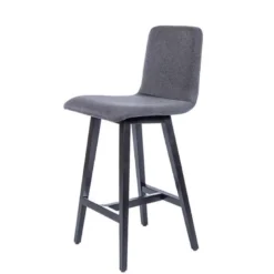 BarPlaza Tabouret snack style scandinave en tissu et pieds bois