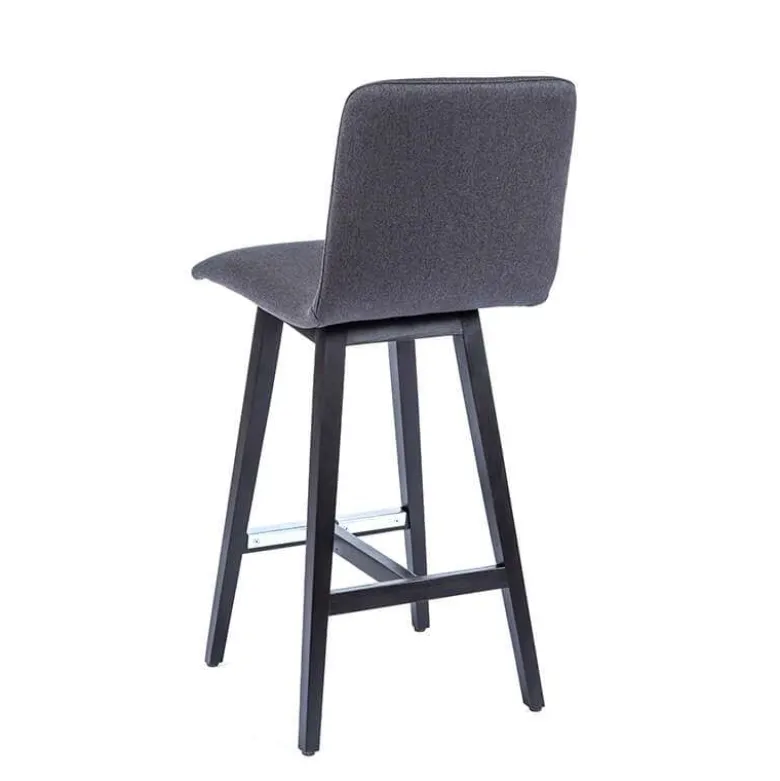 BarPlaza Tabouret snack style scandinave en tissu et pieds bois