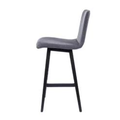 BarPlaza Tabouret snack style scandinave en tissu et pieds bois