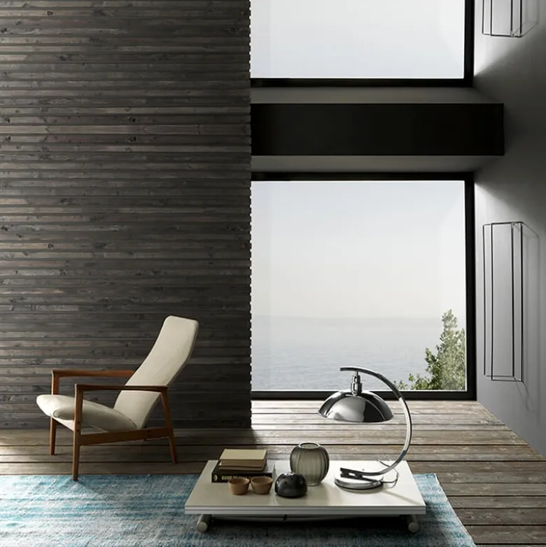 Bessy Table basse relevable avec plateau pliant en céramique et pieds métal