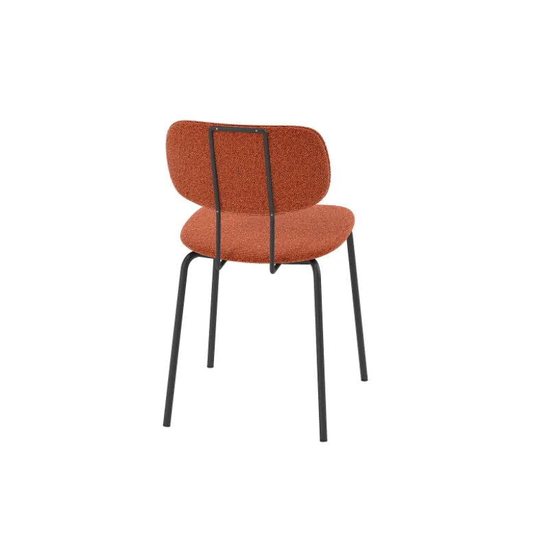 Bistro Chaise de séjour inspiration rétro en tissu avec pieds en métal
