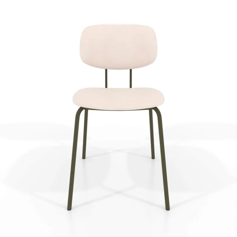 Bistro Chaise inspiration vintage en simili avec pieds en métal