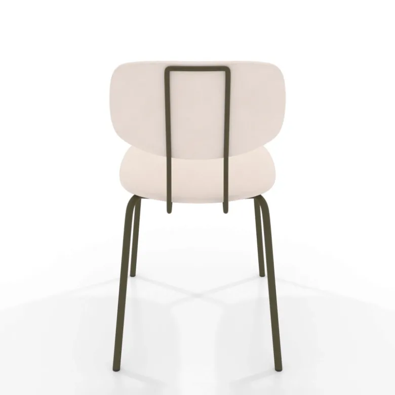 Bistro Chaise inspiration vintage en simili avec pieds en métal