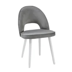 Bistrot Chaise cosy avec dossier ajouré en tissu et pieds bois