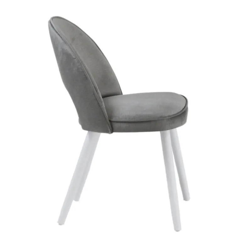 Bistrot Chaise cosy avec dossier ajouré en tissu et pieds bois