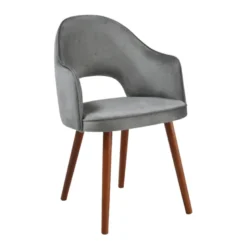 Bistrot Fauteuil cosy en tissu avec dossier ajouré et pieds bois