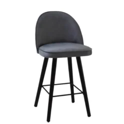 Bistrot Tabouret snack confortable en tissu avec pieds en bois