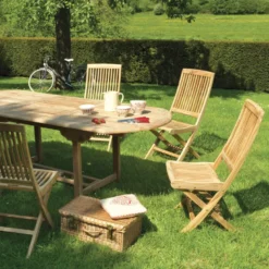 BodiniChaise de jardin pliante en teck massif