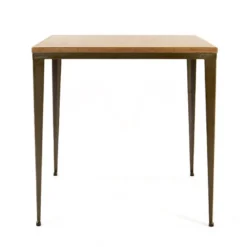 Bolonia AM412 Table industrielle carrée en métal et bois