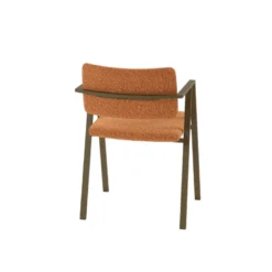 Bormio Chaise design en tissu avec accoudoirs et pieds en métal