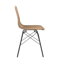 BornéoChaise tressée bohème avec pieds Eiffel