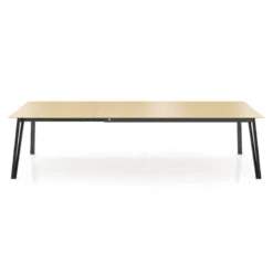 Brest Mobitec® Table en bois massif extensible avec pieds en métal forme épingle