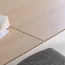Brest Mobitec® Table en bois massif extensible avec pieds en métal forme épingle
