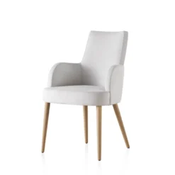 Brisa Bridge Fauteuil confortable en tissu et pieds bois
