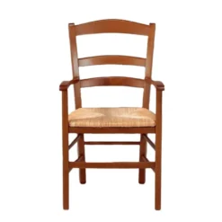 Brocéliande Fauteuil en bois rustique et paille