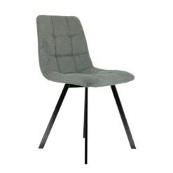 CarviChaise moderne matelassée en tissu avec pied en métal