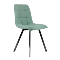 CarviChaise moderne matelassée en tissu avec pied en métal