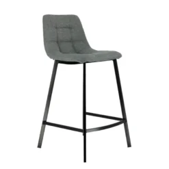 CarviTabouret matelassé hauteur snack en tissu