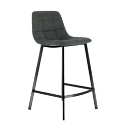 CarviTabouret matelassé hauteur snack en tissu