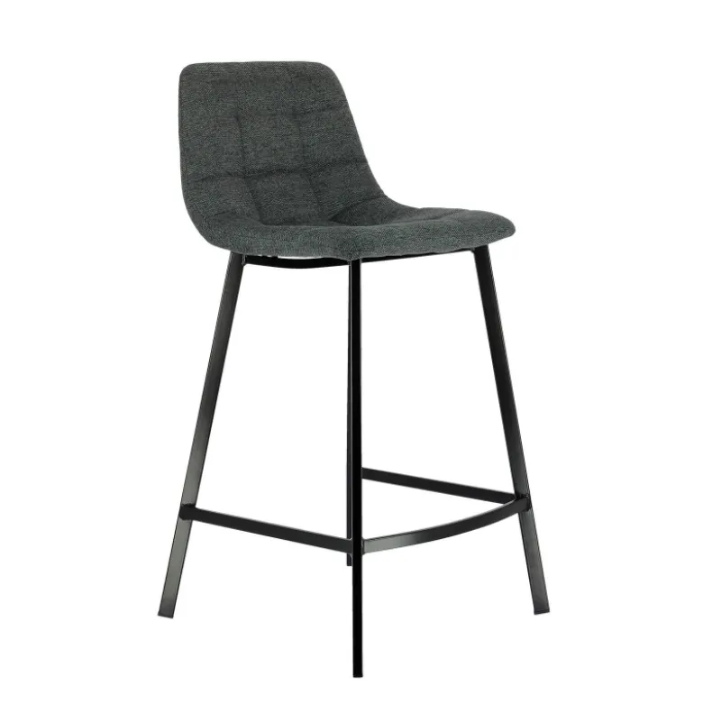CarviTabouret matelassé hauteur snack en tissu