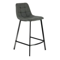 CarviTabouret matelassé hauteur snack en tissu
