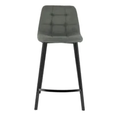 CarviTabouret matelassé hauteur snack en tissu