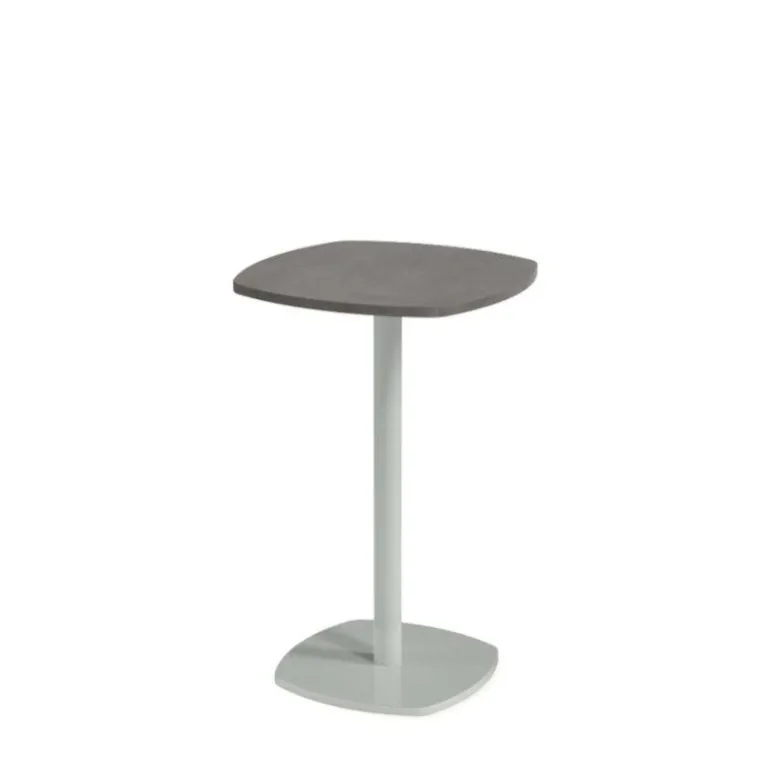 Circa Petite table de cuisine carrée aux bords arrondis avec pied central