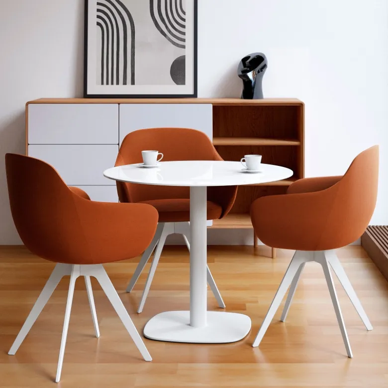 Circus Table de cuisine ronde en verre petit espace