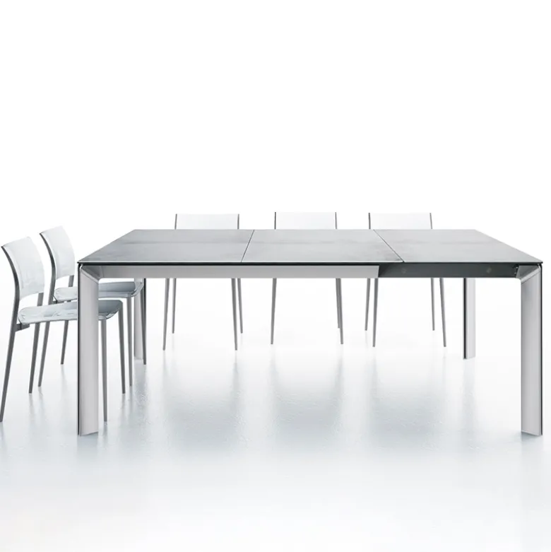 Class Table carrée en céramique extensible fabriquée en Italie