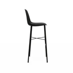 Cloe Tabouret de bar belge moderne avec coque en polypropylène et pieds en métal