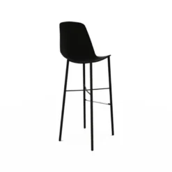 Cloe Tabouret de bar belge moderne avec coque en polypropylène et pieds en métal