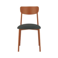 Colette Carrier® Chaise française en métal avec assise en simili rembourrée
