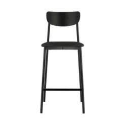 Colette Carrier® Tabouret snack français en métal avec assise en simili rembourrée
