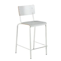 Collège Tabouret snack vintage avec dossier en bois et métal