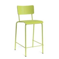 Collège Tabouret snack vintage avec dossier en bois et métal