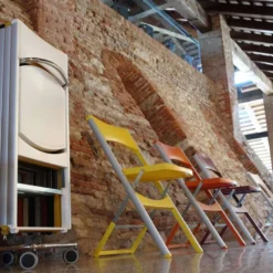 Compact Chaise pliante solide en technopolymère et métal aluminium