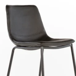 CoqueTabouret coque snack en synthétique et pieds en métal noir