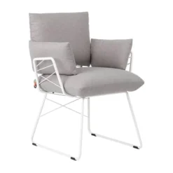 Cosy Mobitec® Fauteuil design confortable assise en tissu et pieds en métal