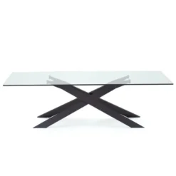 Cross Sovet® Table de salle à manger design en verre et métal