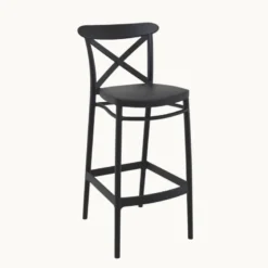 Cross Tabouret de bar moderne avec dossier en polypropylène