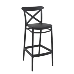 Cross Tabouret de bar moderne avec dossier en polypropylène